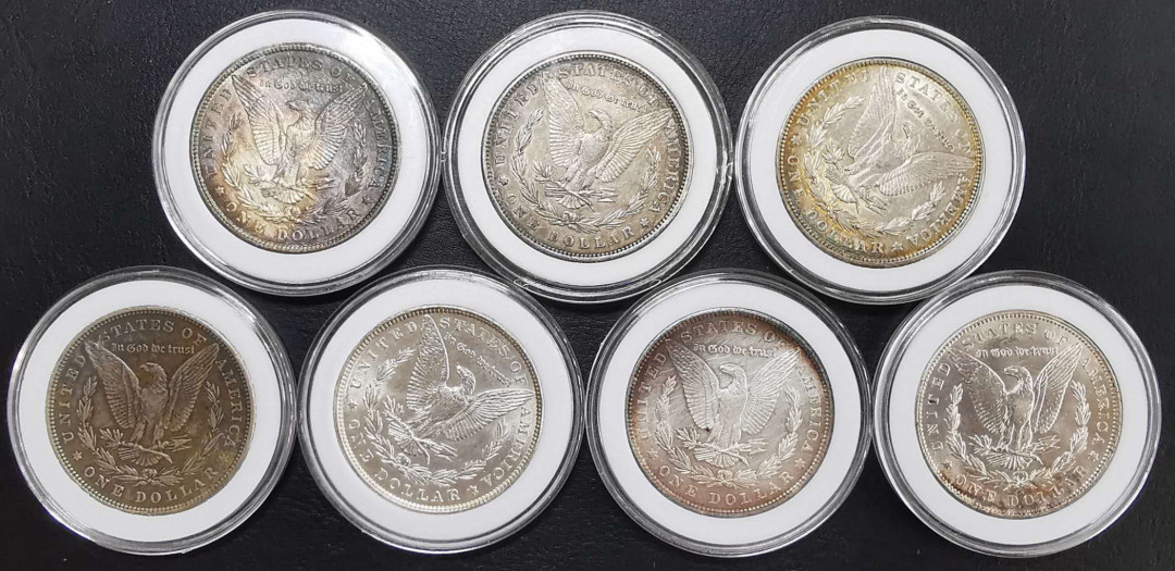 凡希社世界钱币微拍第一百六十五期 摩根一组七枚AU