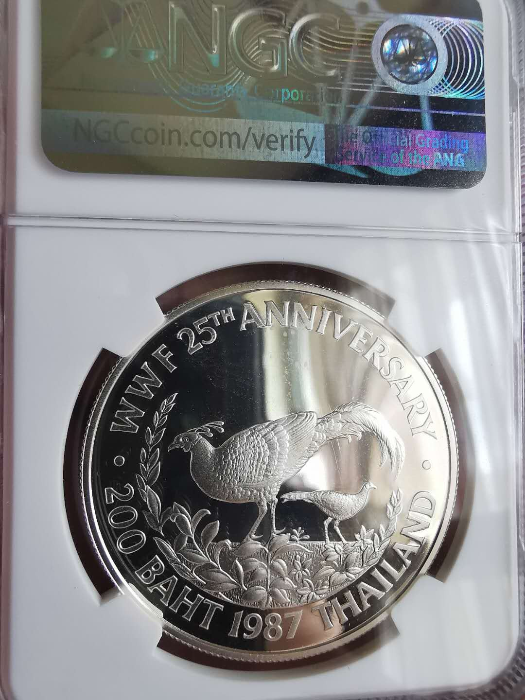 凡希社世界钱币微拍第一百六十五期 1987泰国濒危动物大银NGC-PF69UC收藏级！