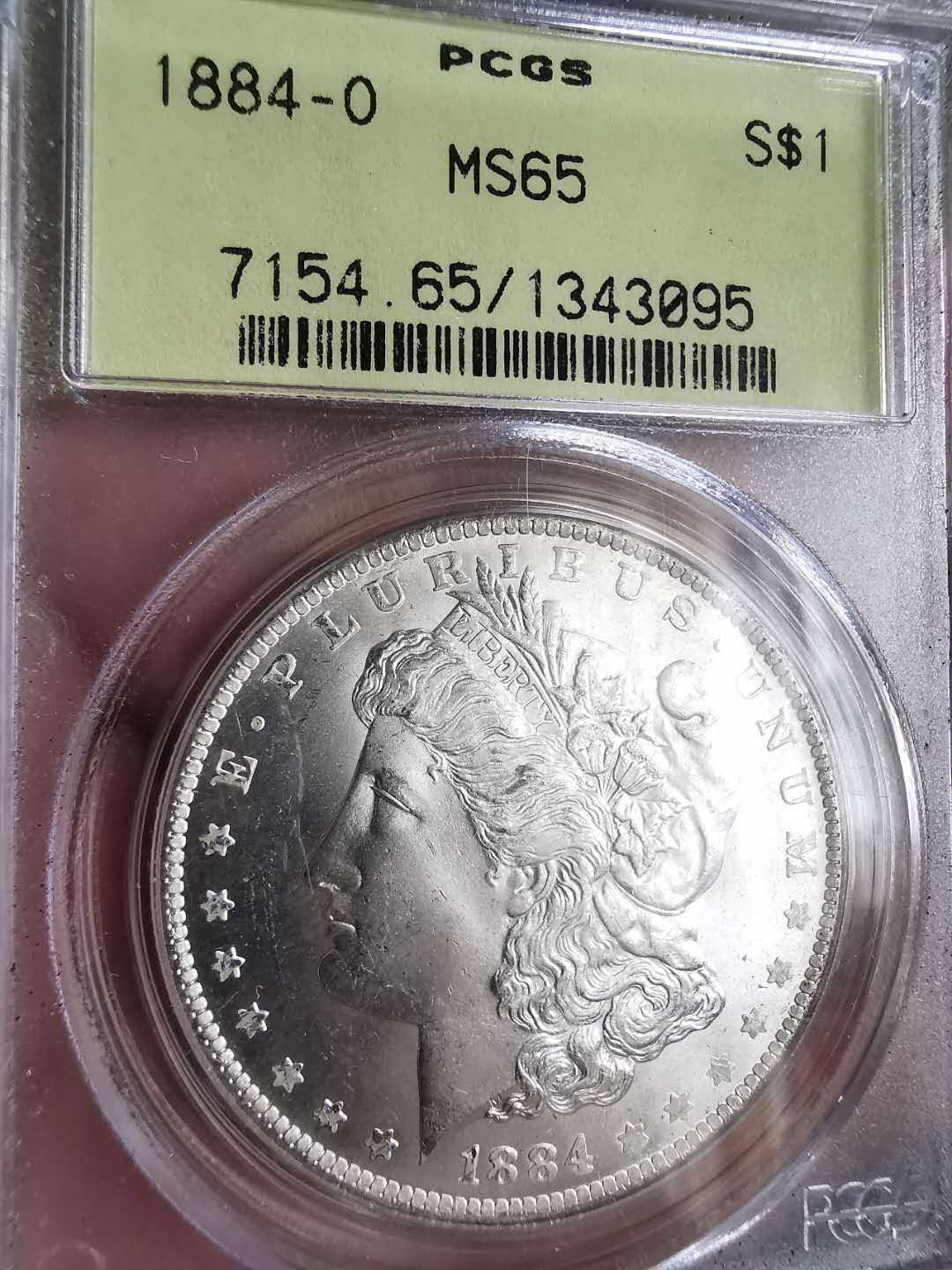 凡希社世界钱币微拍第一百六十五期 1884O美国摩根壹圆PCGS-MS65绿标老盒