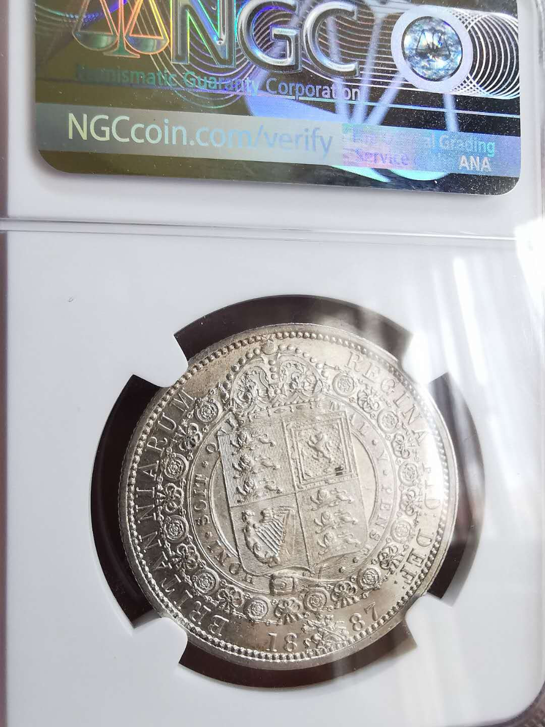 凡希社世界钱币微拍第一百六十五期 1887老维半克朗NGC-MS61