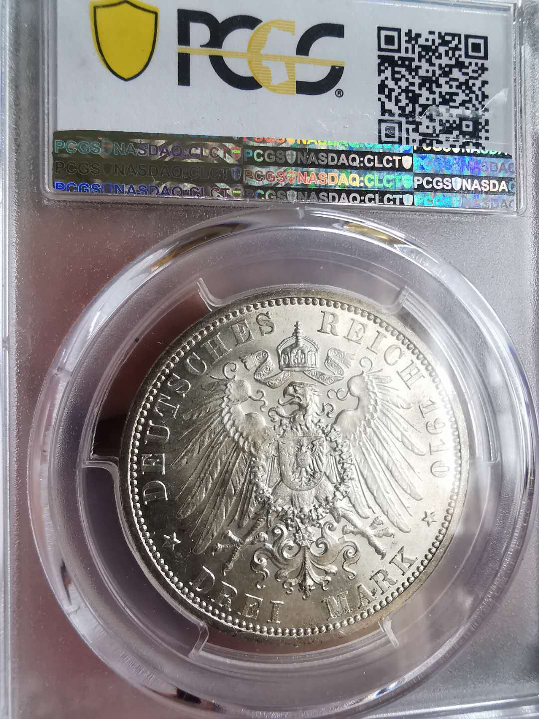 凡希社世界钱币微拍第一百六十五期 1910萨克森魏玛3马克PCGS-MS63