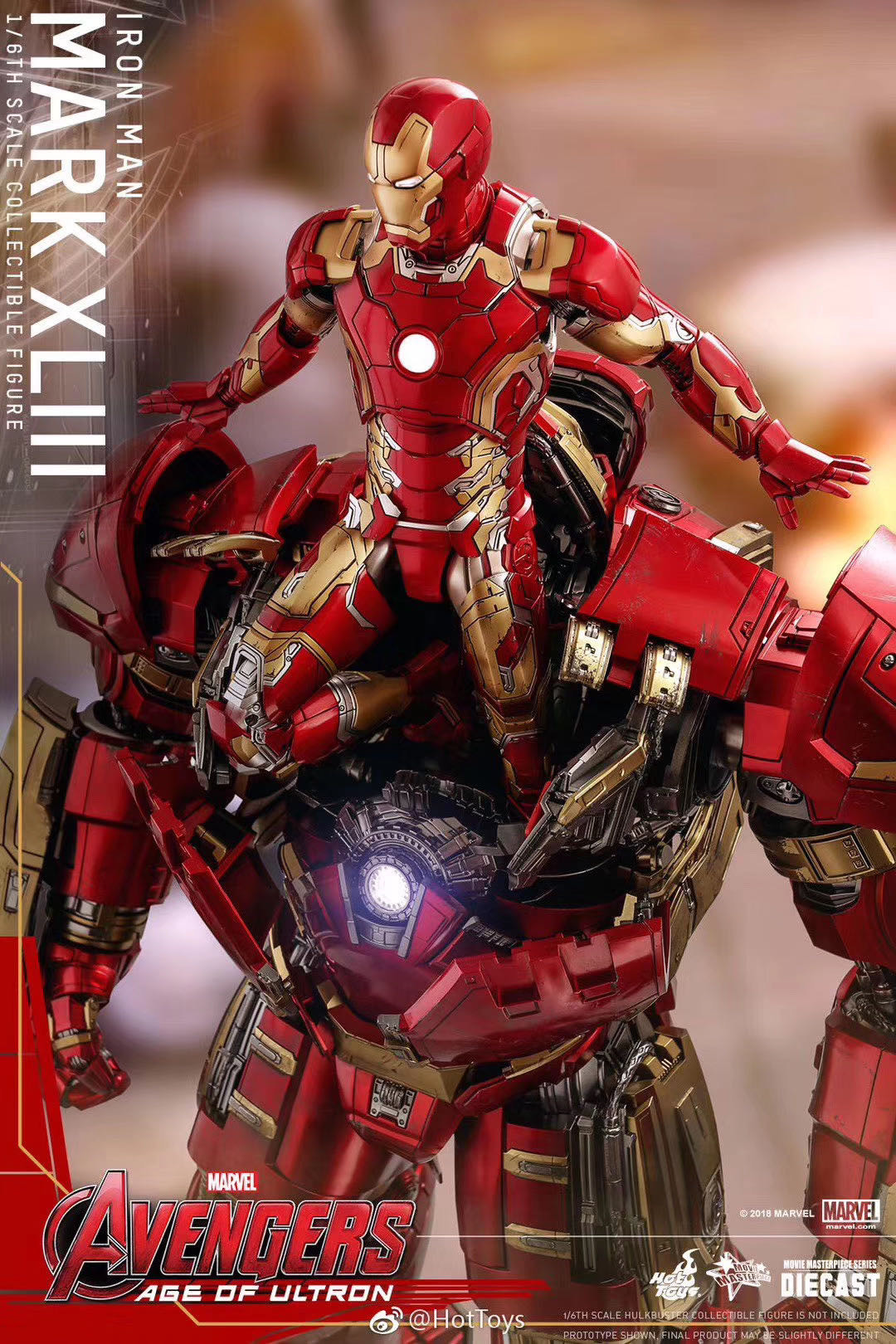 零元拍：HotToys MMS510 1/6 复联2  MK44 反浩克装甲2.0 豪华版，全新未拆，外箱有破损。