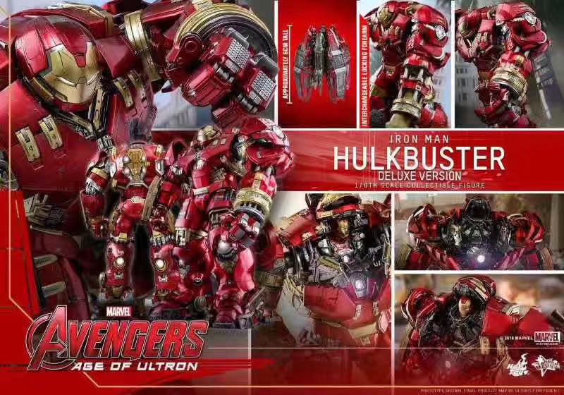 零元拍：HotToys MMS510 1/6 复联2  MK44 反浩克装甲2.0 豪华版，全新未拆，外箱有破损。