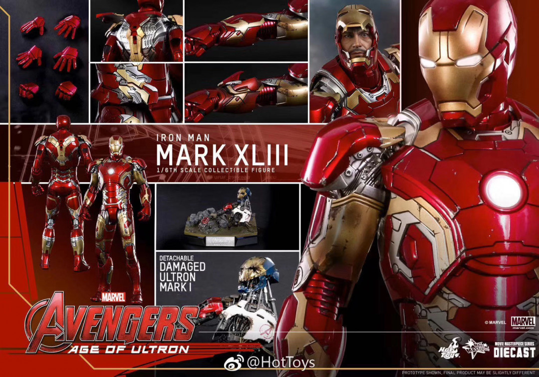 零元拍：HotToys MMS510 1/6 复联2  MK44 反浩克装甲2.0 豪华版，全新未拆，外箱有破损。