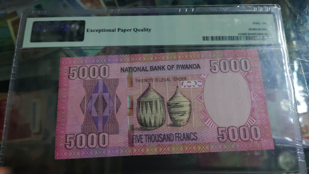 【囧羊收藏】精选微拍第36期暨2021年第27期 评级币精选 2014年卢旺达5000法郎 全程无47尾号3319 PMG66E