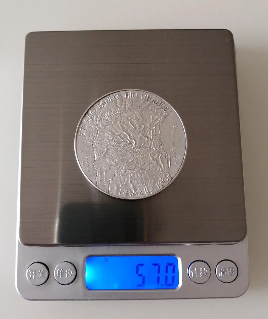 喜迎🐂年艺术麦朵尔第十八场拍卖 巴西地图银章1906年巴西地图银章