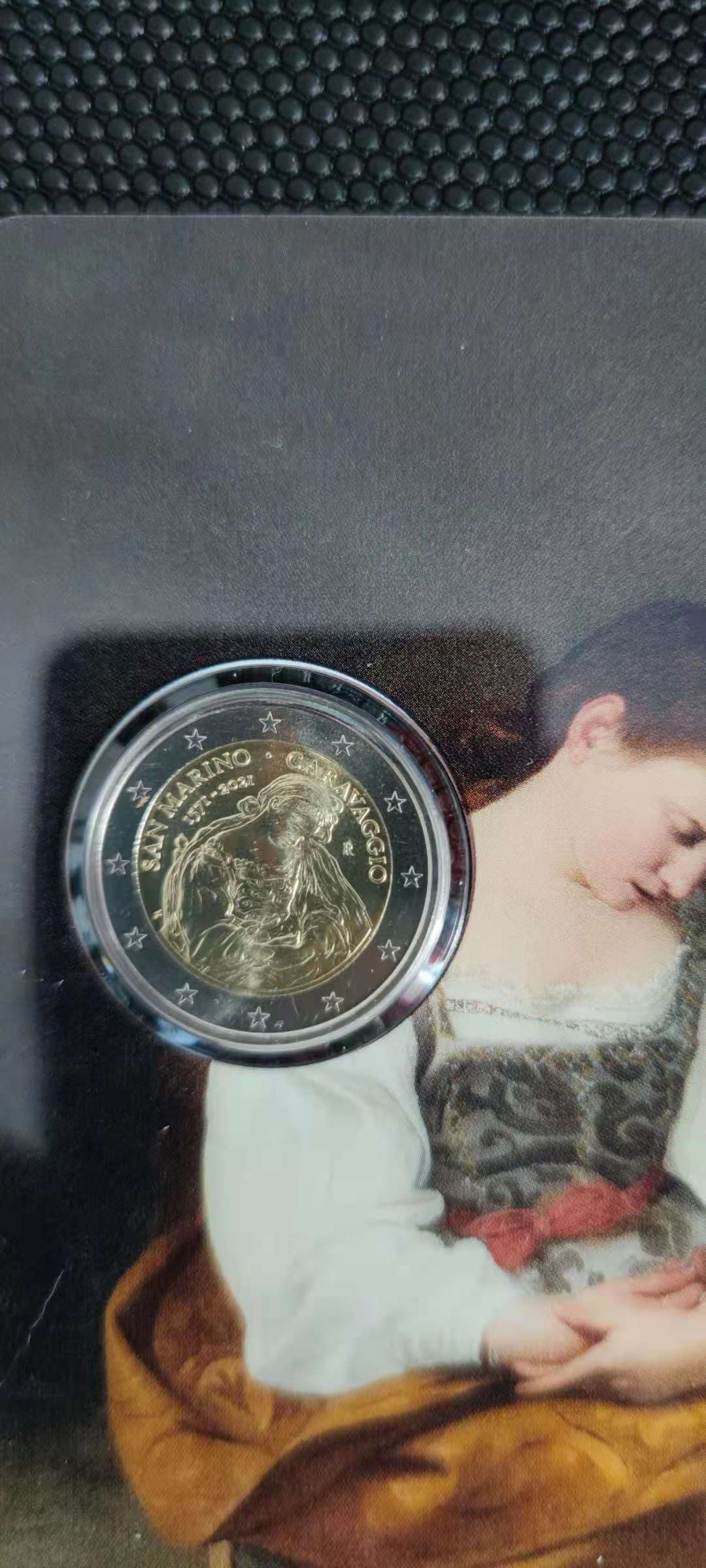 【随心拍&Getcoins】钱币拍卖第九十六期～ 圣马力诺2021年卡拉瓦乔诞辰450周年2欧纪念币 原厂卡装