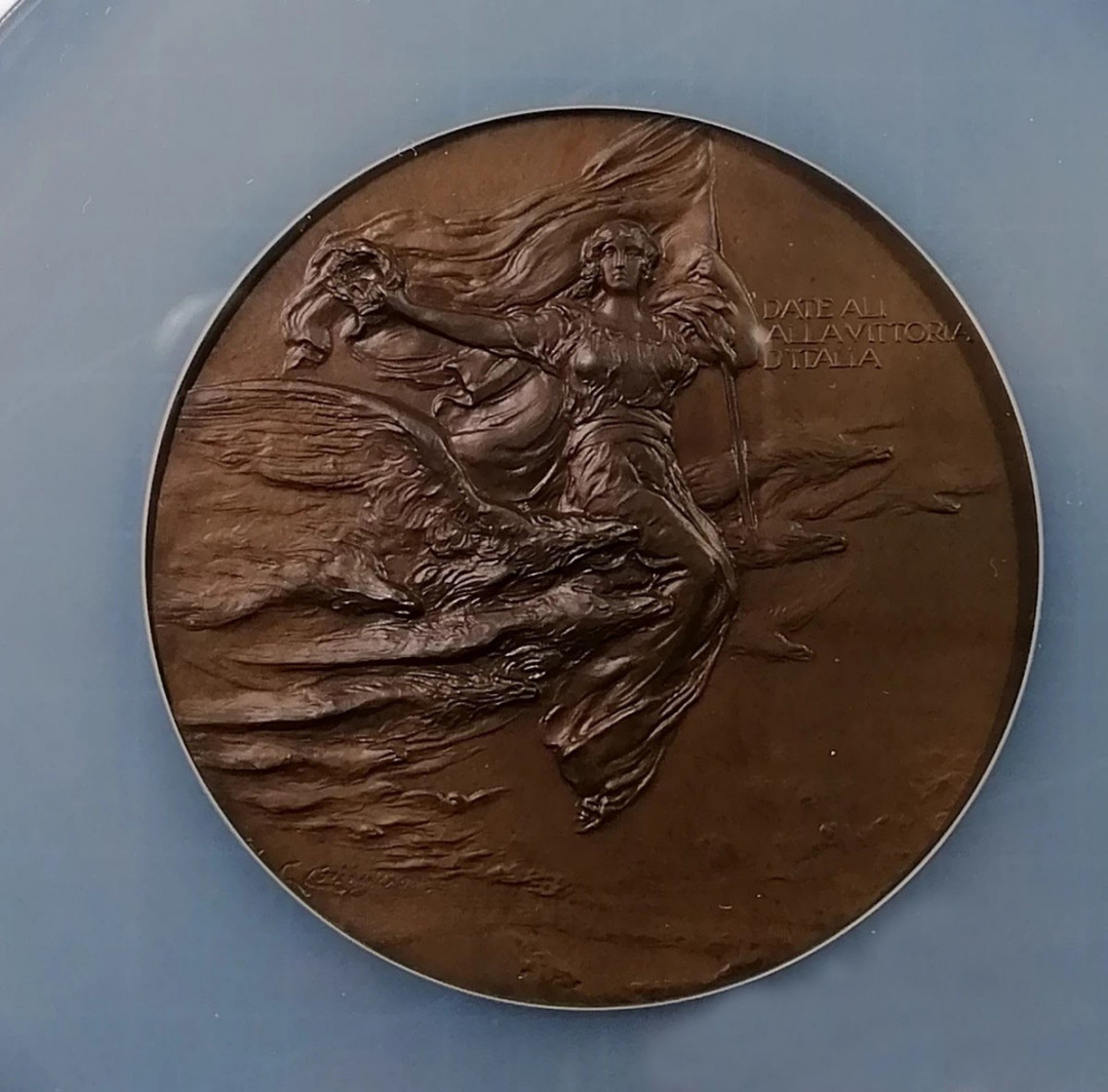喜迎🐂年艺术麦朵尔第十八场拍卖 意大利航空铜章1917年意大利航空报国