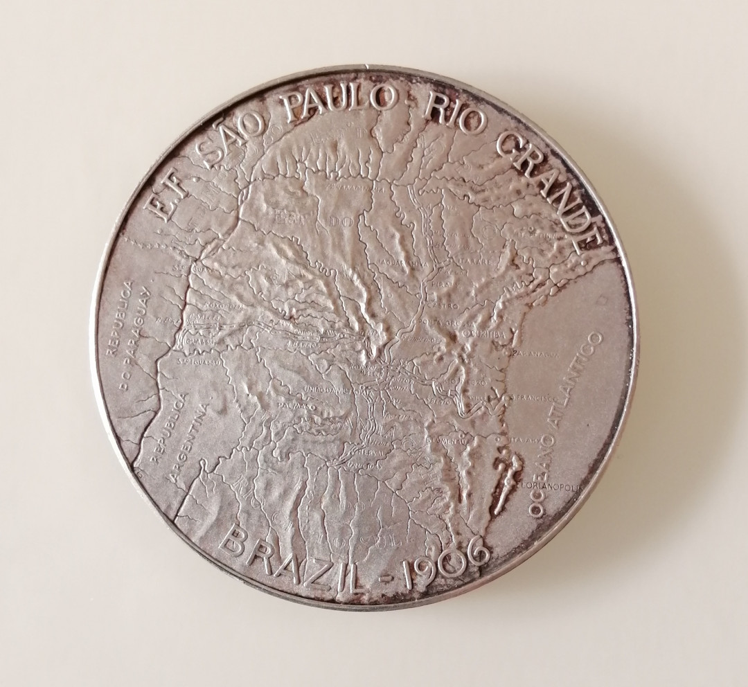 喜迎🐂年艺术麦朵尔第十八场拍卖 巴西地图银章1906年巴西地图银章