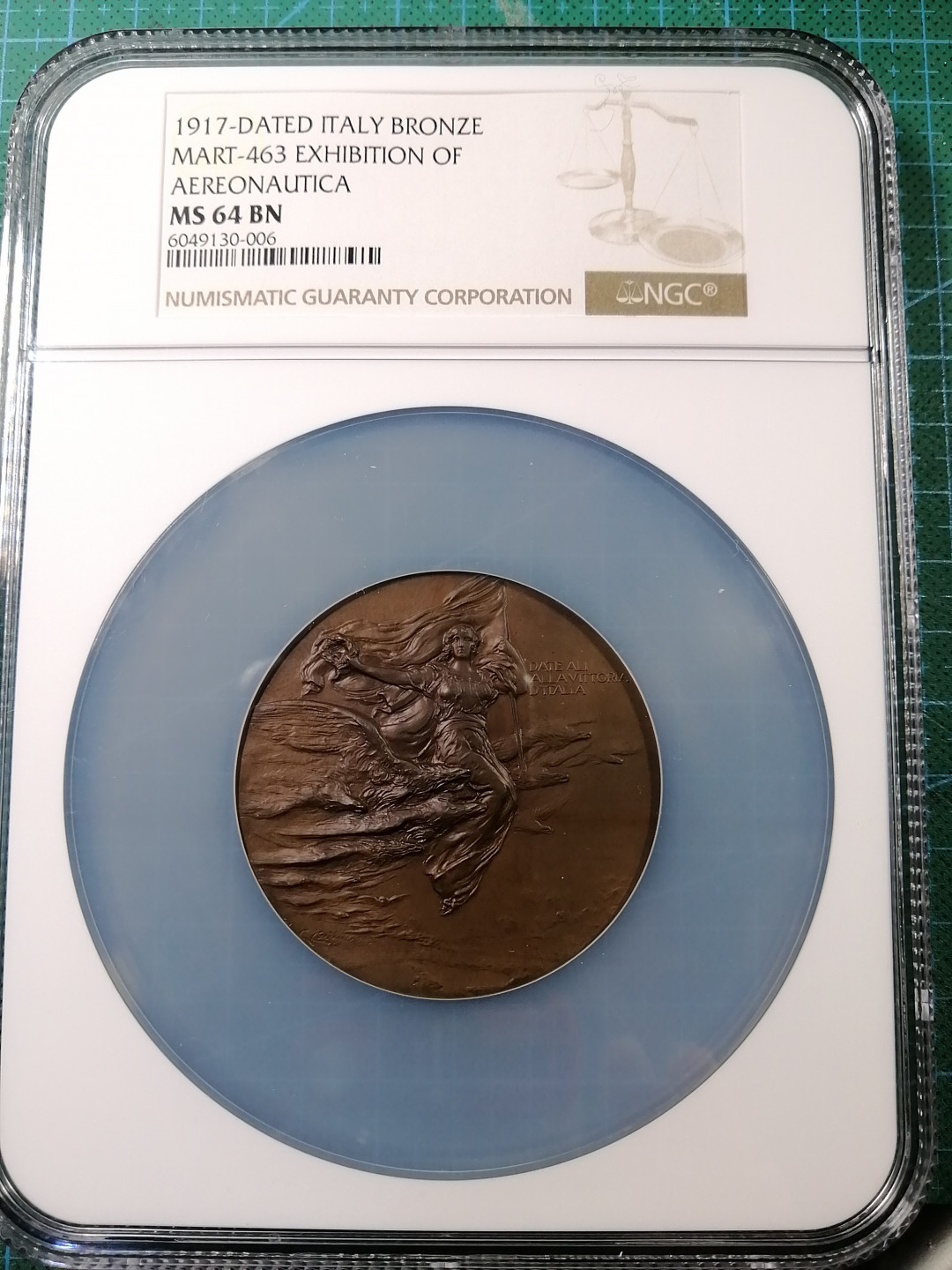 喜迎🐂年艺术麦朵尔第十八场拍卖 意大利航空铜章1917年意大利航空报国