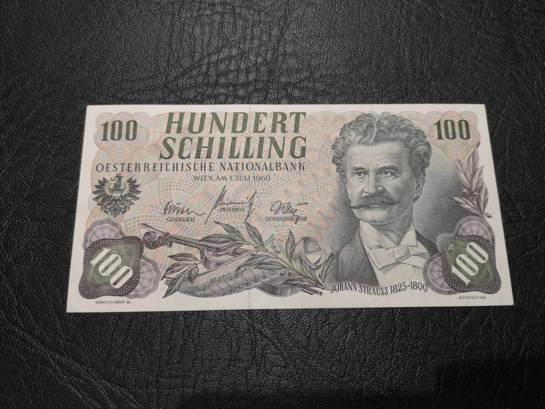 《外钞收藏家》第一百二十期拍卖 1960年奥地利100 AU品相 参考图片