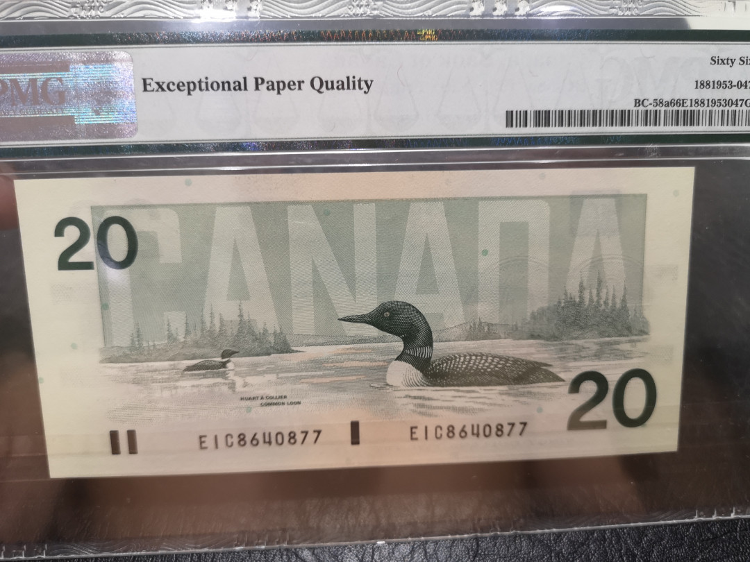 《外钞收藏家》第一百二十期拍卖 1991年加拿大鸟版20 PMG66