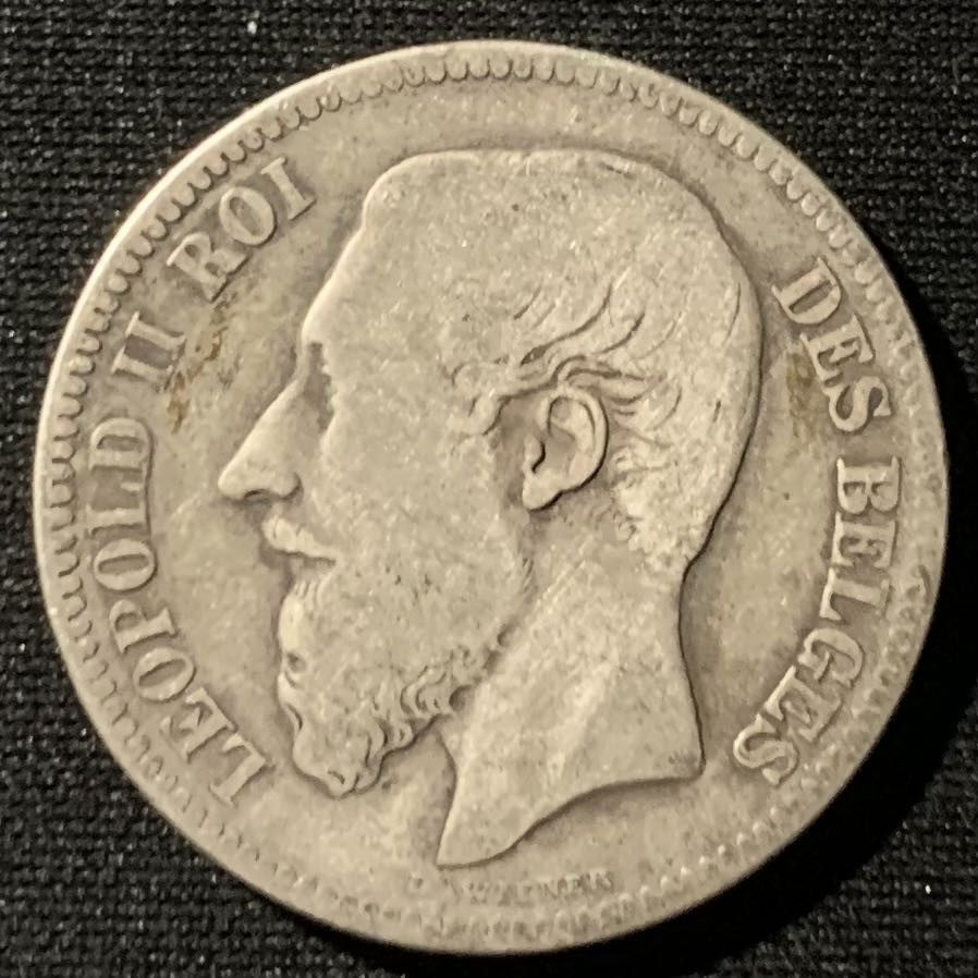 紫瑗钱币——第162期拍卖 比利时 1866年 利奥波德二世 2法郎 10克 0.835银