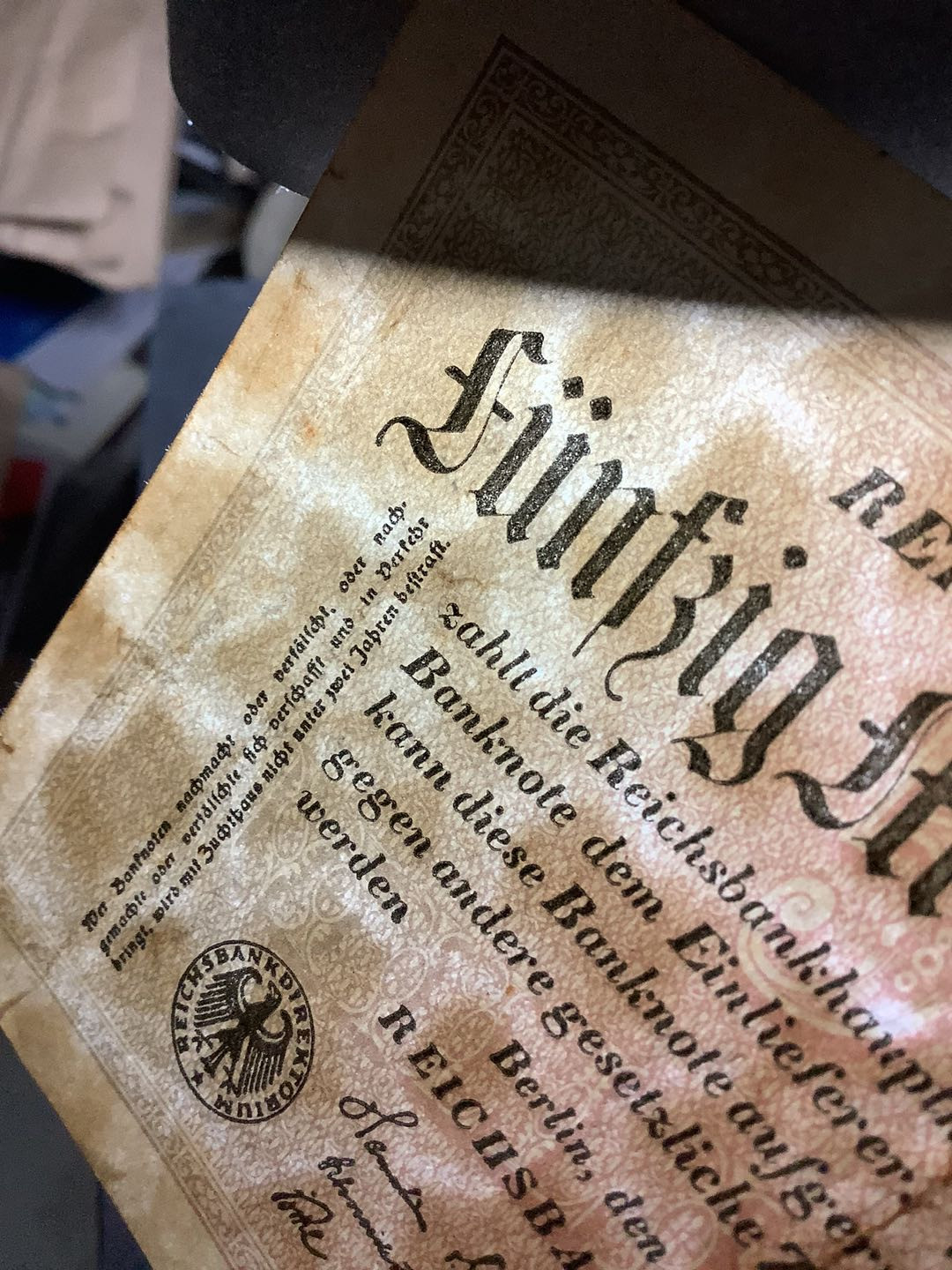 2021年外国纸币 德国1923年50000000马克纸币