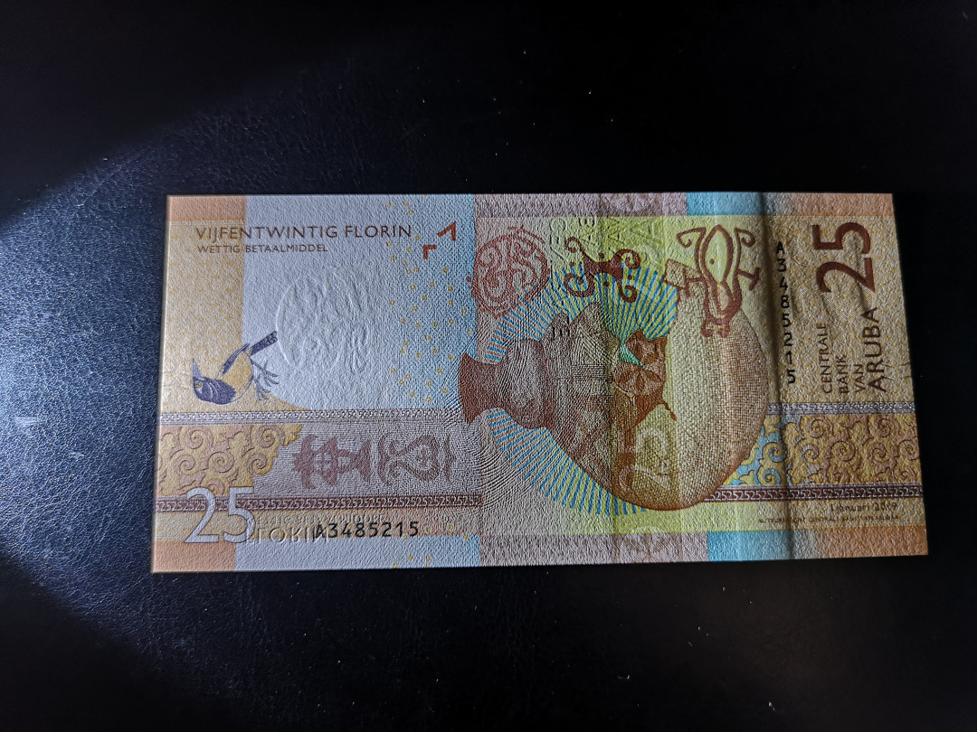 《外钞收藏家》第一百二十一期拍卖 最新版阿鲁巴25 全新UNC