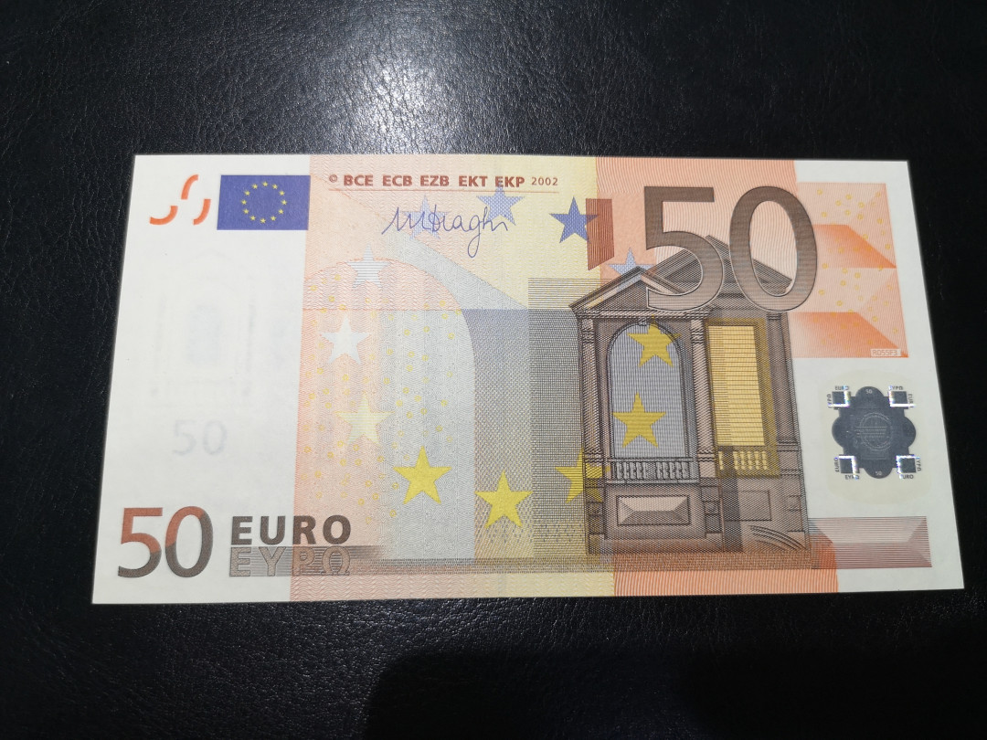 《外钞收藏家》第一百二十一期拍卖 2002年版50欧元 三签  全新UNC