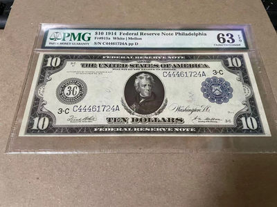 【Blue Auction】世界纸币精拍第114期——胜利女神（60拍） - 美国 1914年10美金 PMG63EPQ 