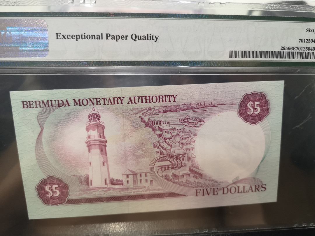 《外钞收藏家》第一百二十一期拍卖 1978年百慕大5刀 PMG66 A/1冠