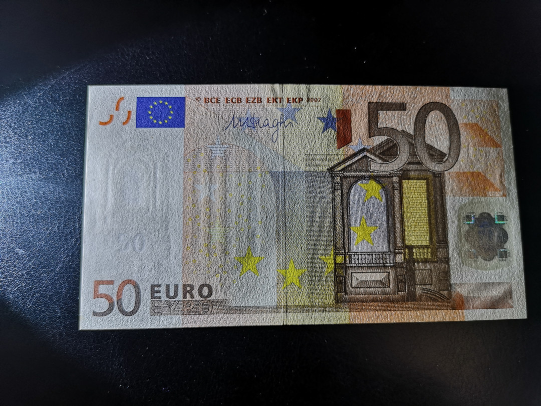 《外钞收藏家》第一百二十一期拍卖 2002年版50欧元 三签  全新UNC 尾5