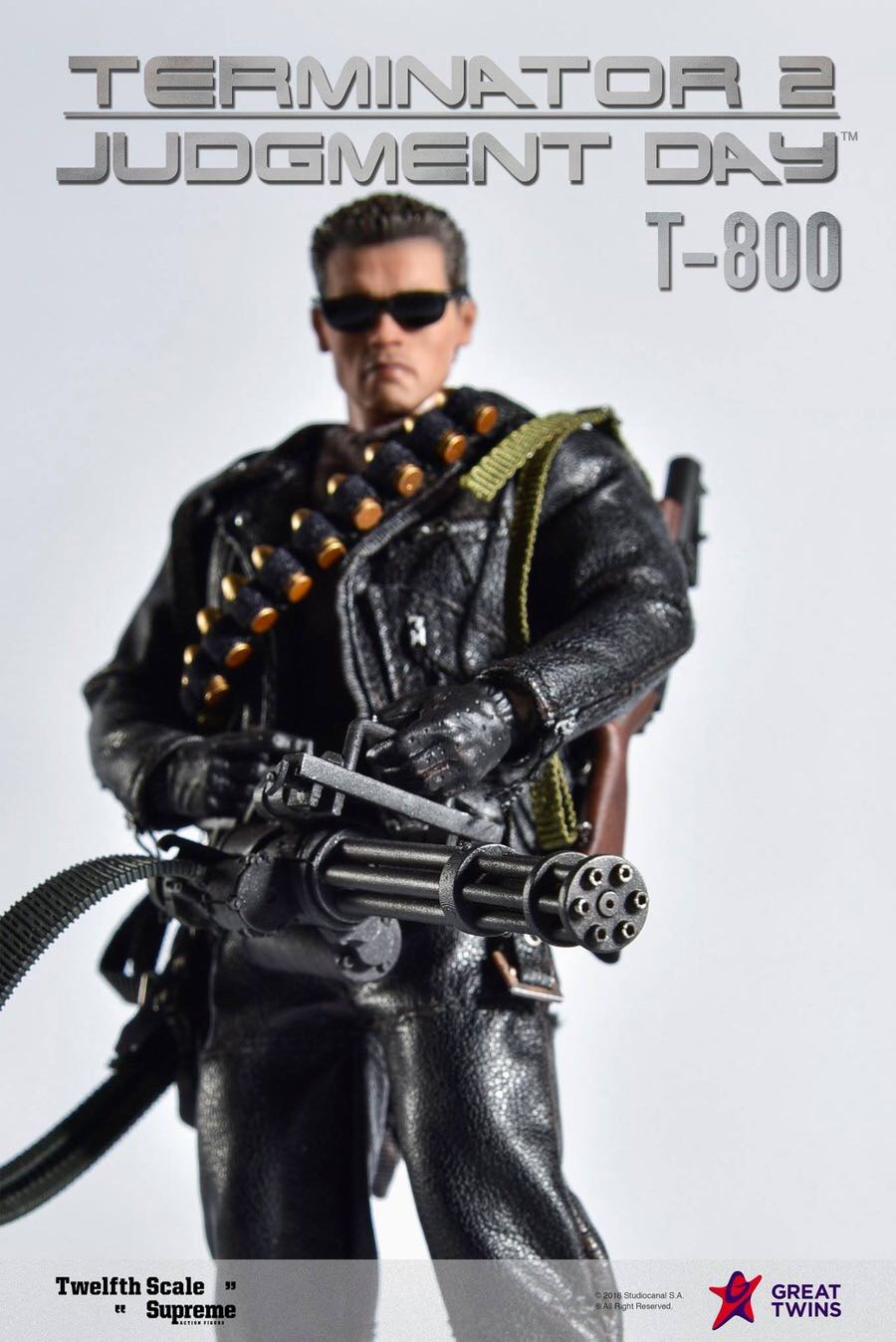零元拍：Great Twins 1/12 终结者2 审判日 T-800阿诺 可动人偶，全新未拆。