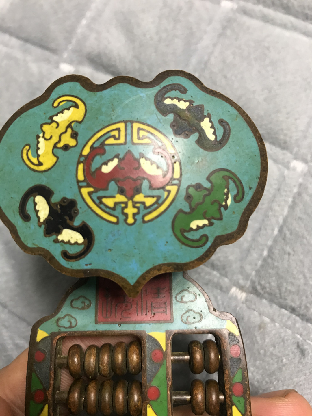 缤纷拍407期 掐丝珐琅如意算盘一个，纯铜的，镇宅招财辟邪哦