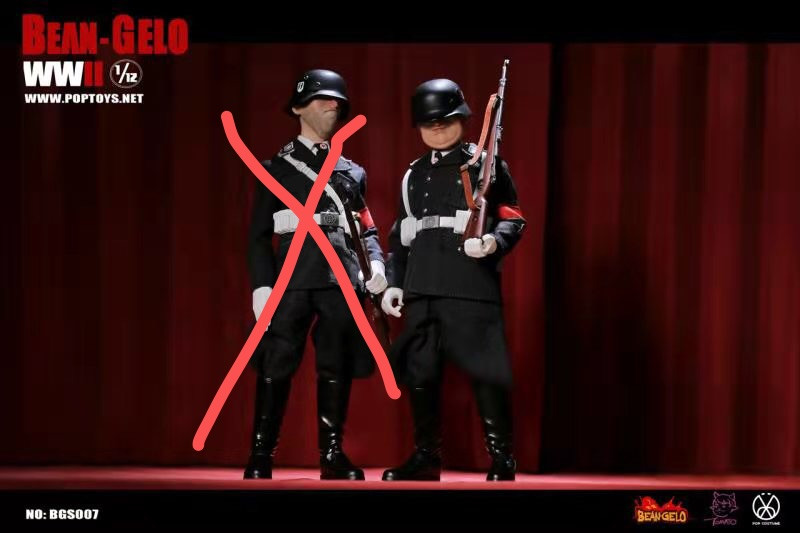 零元拍：POPTOYS 1/12 大头兵系列 黑SS BGS010胖子款 6寸可动人偶全新未拆。