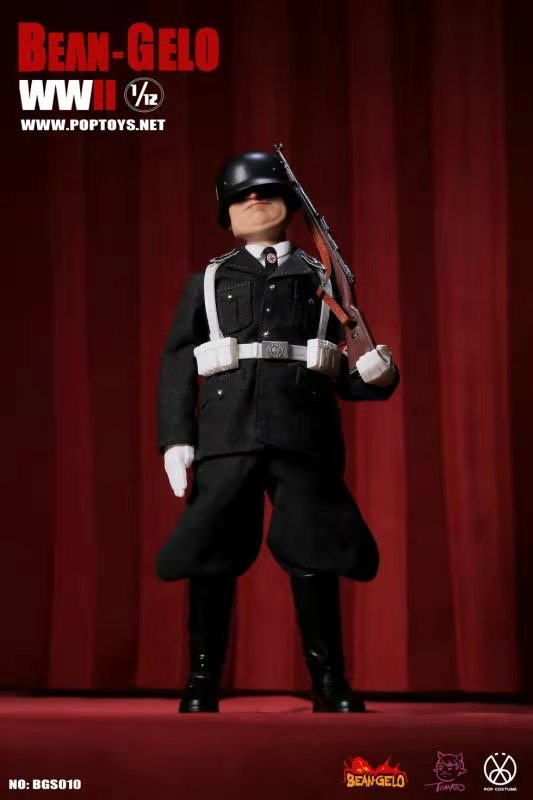 零元拍：POPTOYS 1/12 大头兵系列 黑SS BGS010胖子款 6寸可动人偶全新未拆。