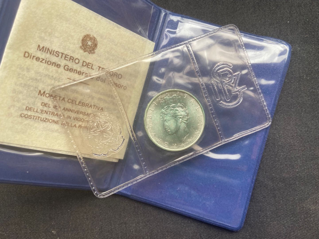 【随心拍&Getcoins】钱币拍卖第九十七期～ 【意大利】宪法1988银币【带证书】