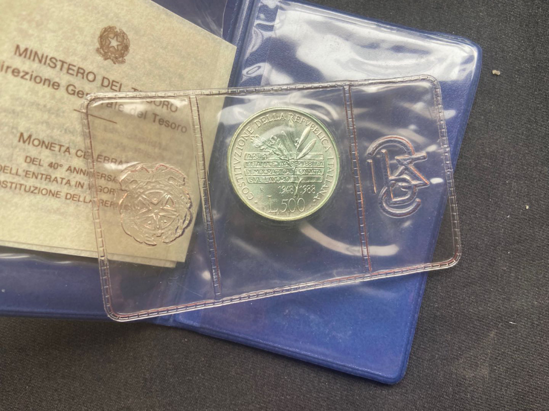 【随心拍&Getcoins】钱币拍卖第九十七期～ 【意大利】宪法1988银币【带证书】