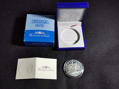  刘世昌艺术品销售中心～虎踞龙蟠*金杨在线联拍群第290期  - 法国2009年“柏林墙倒塌20周年”10欧元精制纪念银币1枚，盒证全。此币荣获当年世界硬币大奖赛～最佳时事币奖。