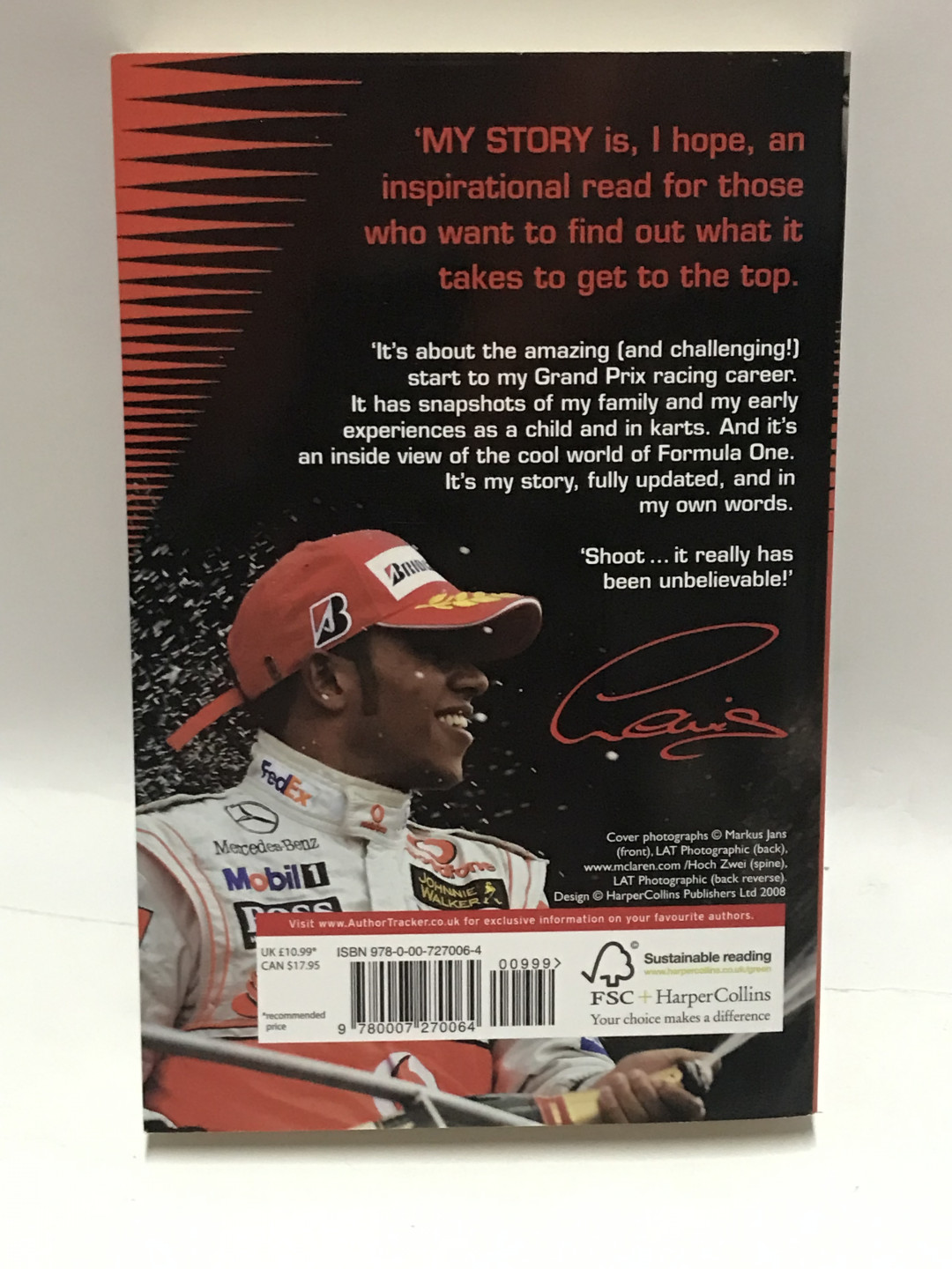 零元拍：F1七冠王刘易斯-汉密尔顿亲笔签名英文原版《刘易斯汉密尔顿：我的故事》