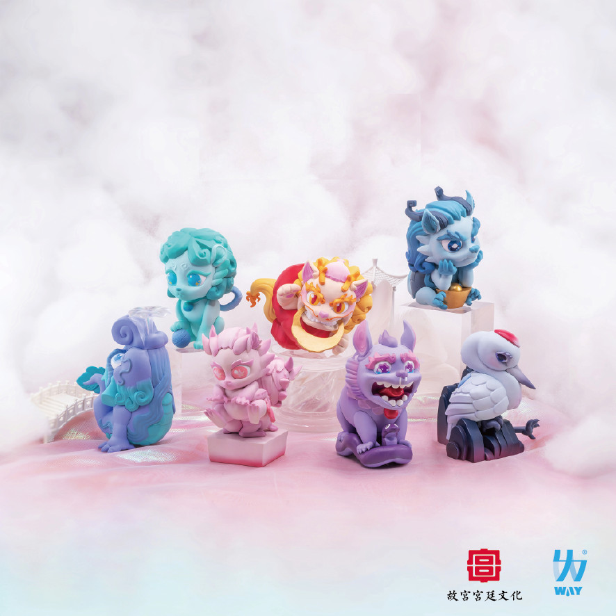 零元拍：宫里的活宝 中国古典神兽手办盲盒 7-9cm高，一盒6只，全新未拆。