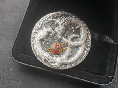【币观天下】第160期钱币拍卖～ - 【图瓦卢】2019年彩珠仿古龙5oz银币～