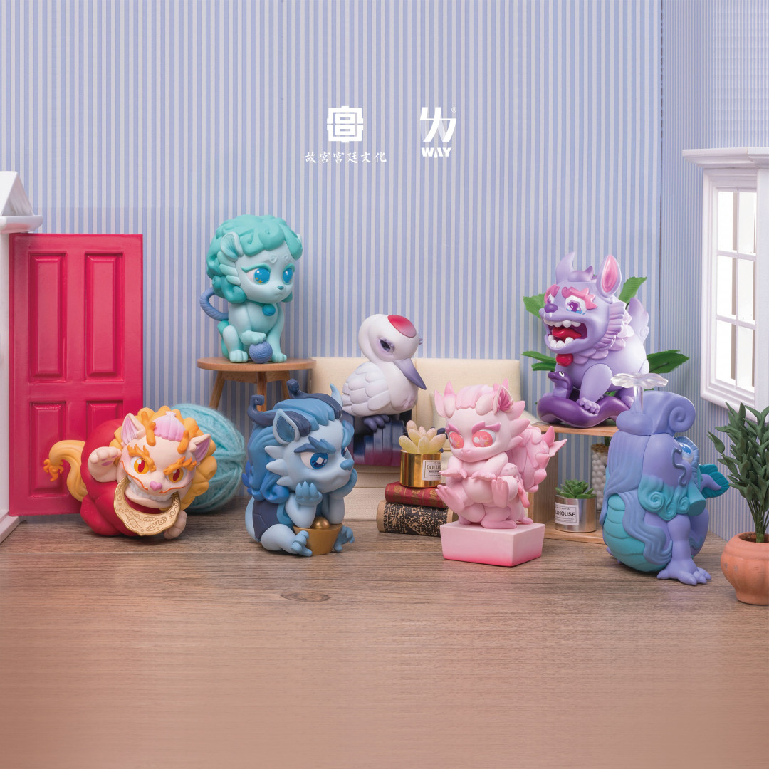 零元拍：宫里的活宝 中国古典神兽手办盲盒 7-9cm高，一盒6只，全新未拆。