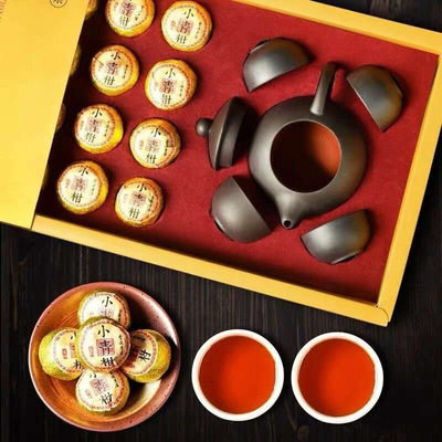 原产新会小青柑普洱茶叶礼盒装云南宫廷普洱熟茶年货礼品茶叶160gx2盒（各一套），共2盒价格。