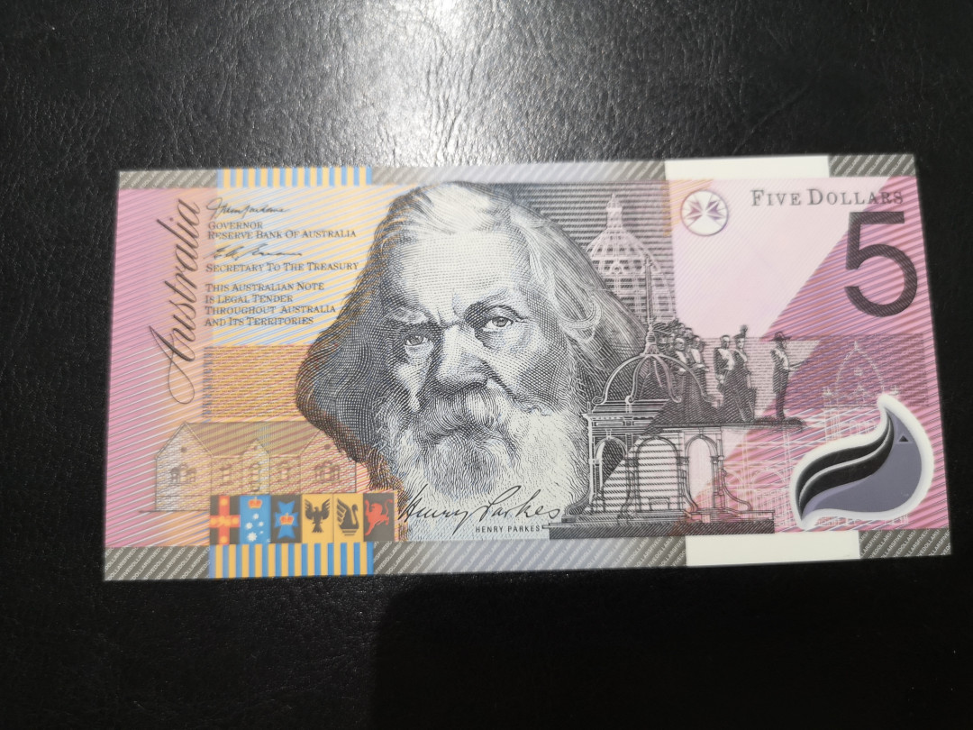 《外钞收藏家》第一百二十二期拍卖（共76件） 澳大利亚塑料钞纪念钞5刀 全新UNC