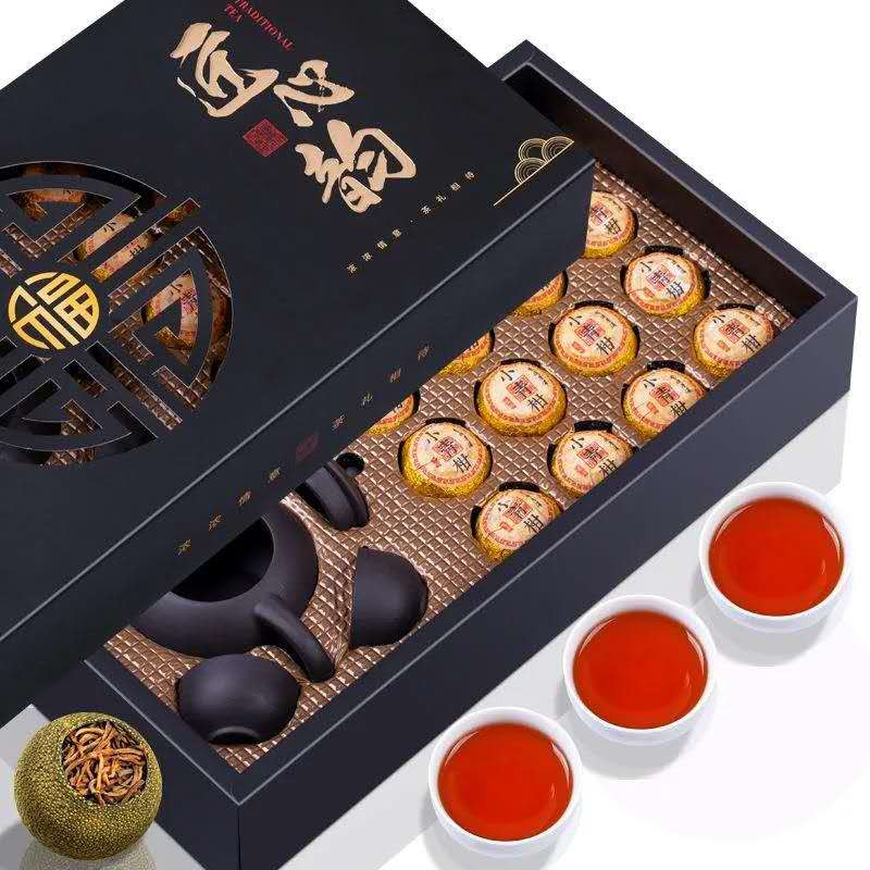 原产新会小青柑普洱茶叶礼盒装云南宫廷普洱熟茶年货礼品茶叶160gx2盒（各一套），共2盒价格。