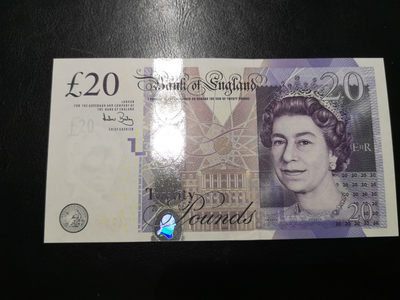 《外钞收藏家》第一百二十二期拍卖（共76件） - 英国F序列20镑 全新UNC 无47