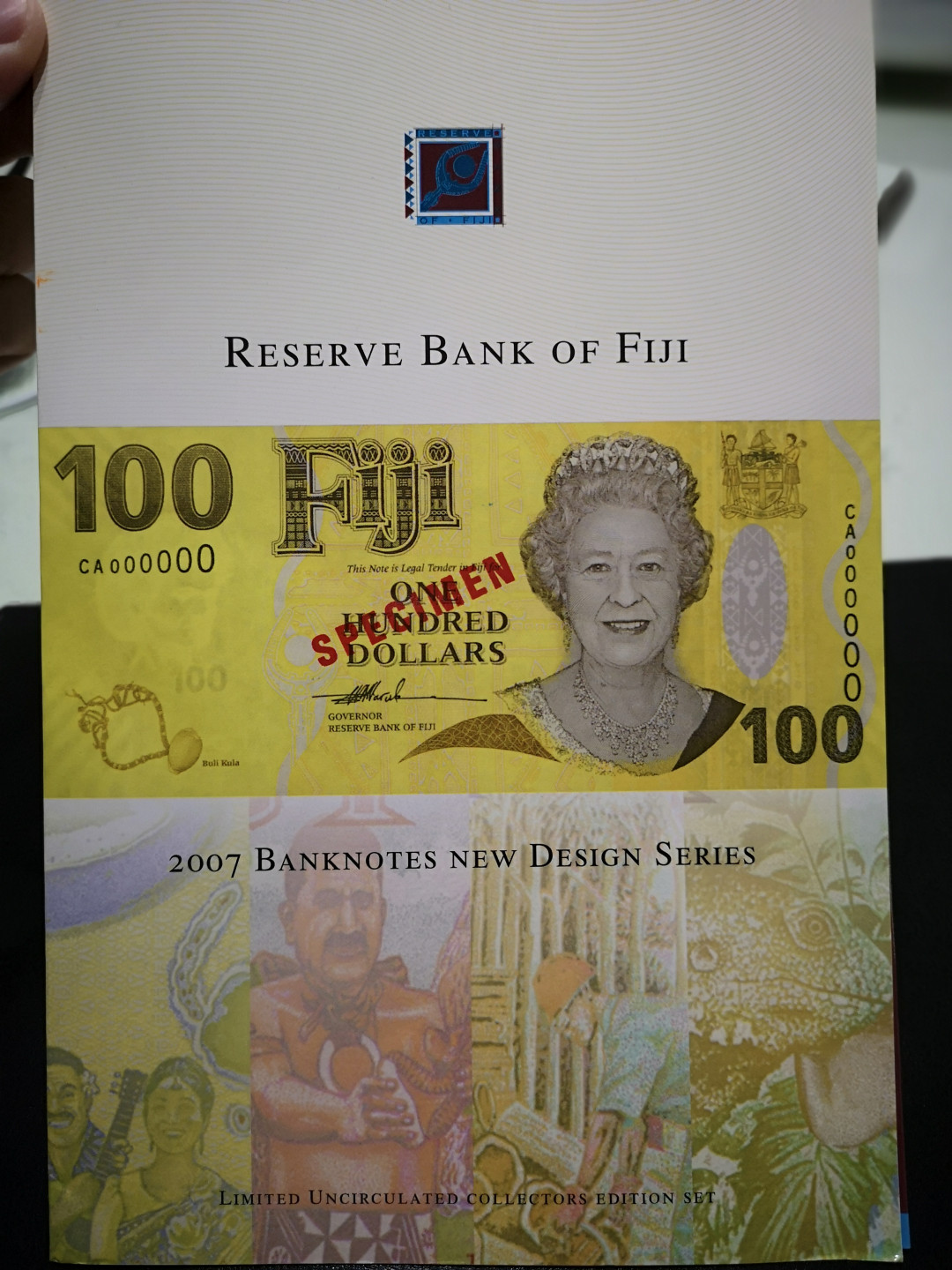 《外钞收藏家》第一百二十二期拍卖（共76件） 斐济全同号 千位1878 一套 带册 全新UNC