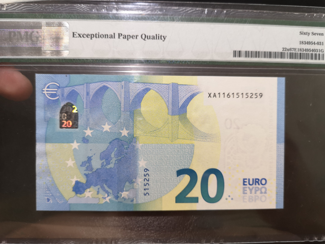 《外钞收藏家》第一百二十二期拍卖（共76件） 2015年20欧元 PMG67 德国