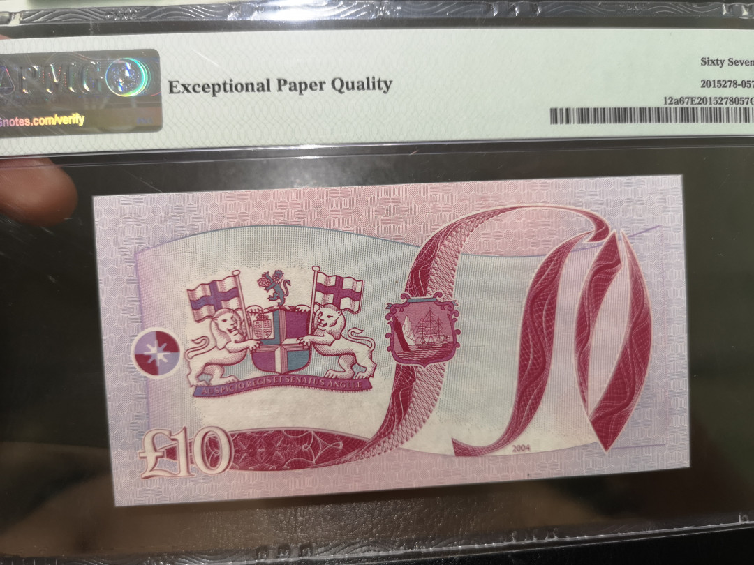 《外钞收藏家》第一百二十二期拍卖（共76件） 2004年圣赫勒拿岛10镑 PMG67