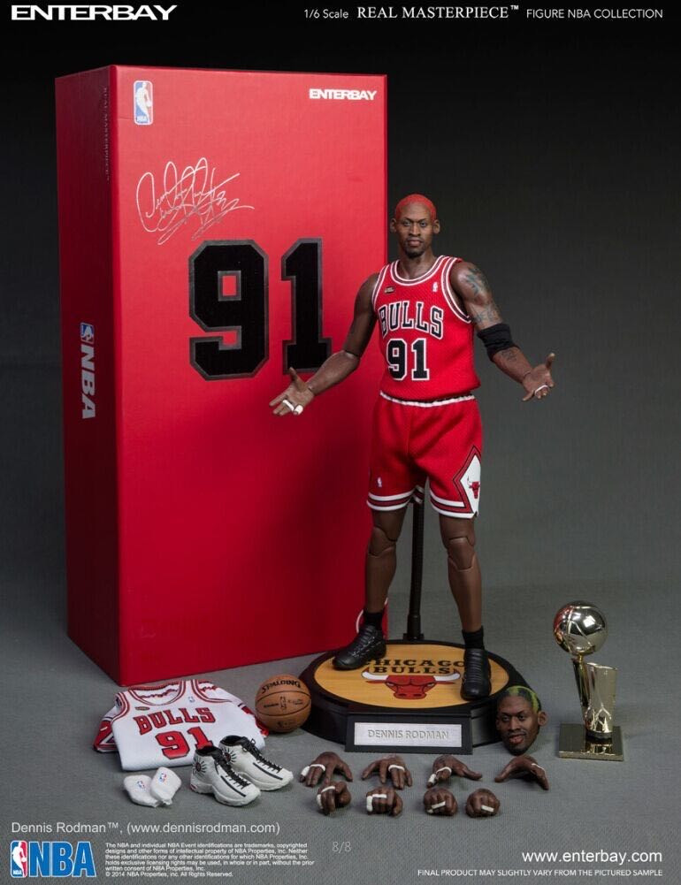 零元拍：EB 1/6 NBA球星 大虫 罗德曼 双头单素体，全新未拆。