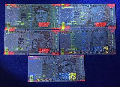 小福收藏团购第39期 秘鲁 10 20 50 100 200 索尔 秘鲁换版进行中 现在是收这一版最好的时机 南美洲精美纸币