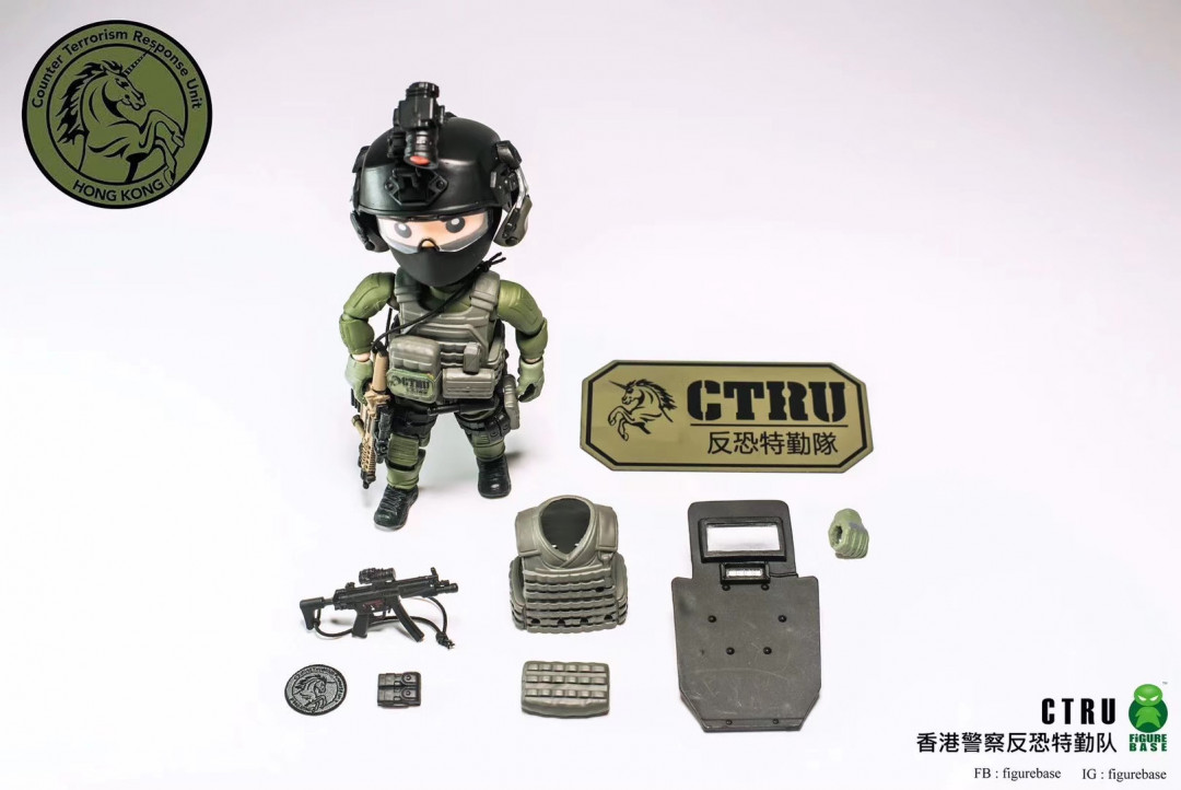 零元拍：FigureBase 5寸 TM012 CTRU HKJC-反恐特勤队 全新未拆。