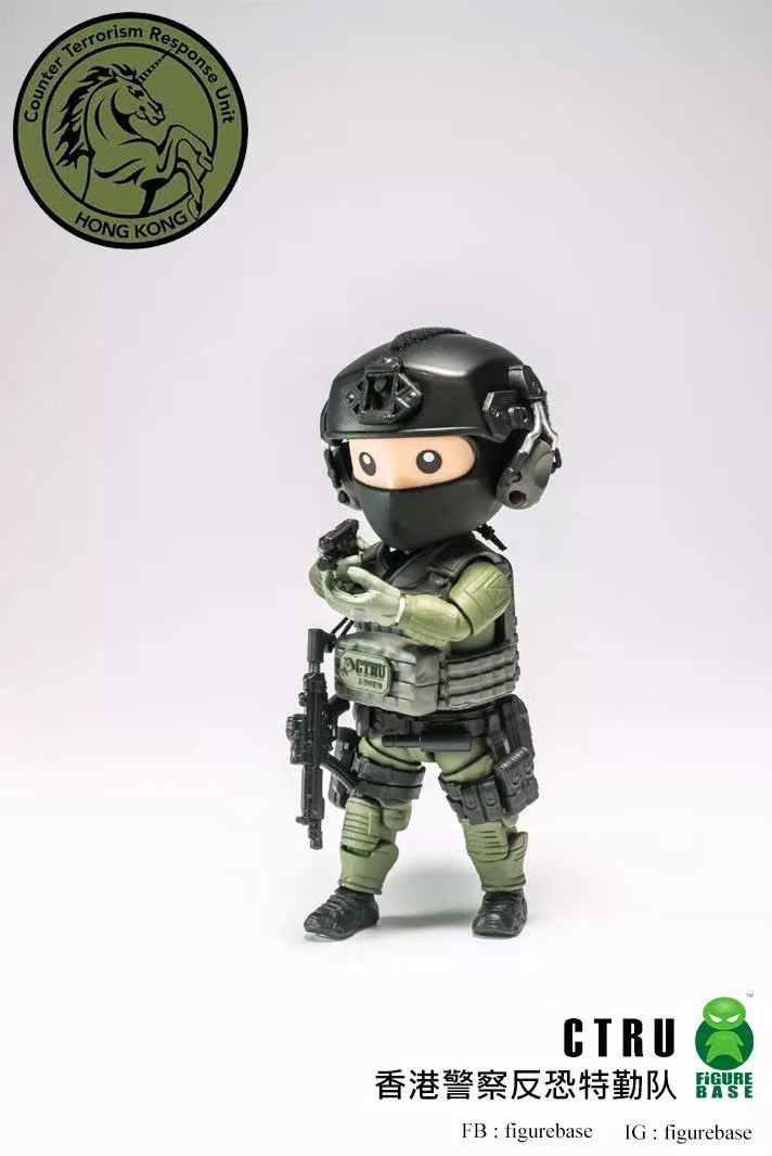 零元拍：FigureBase 5寸 TM012 CTRU HKJC-反恐特勤队 全新未拆。