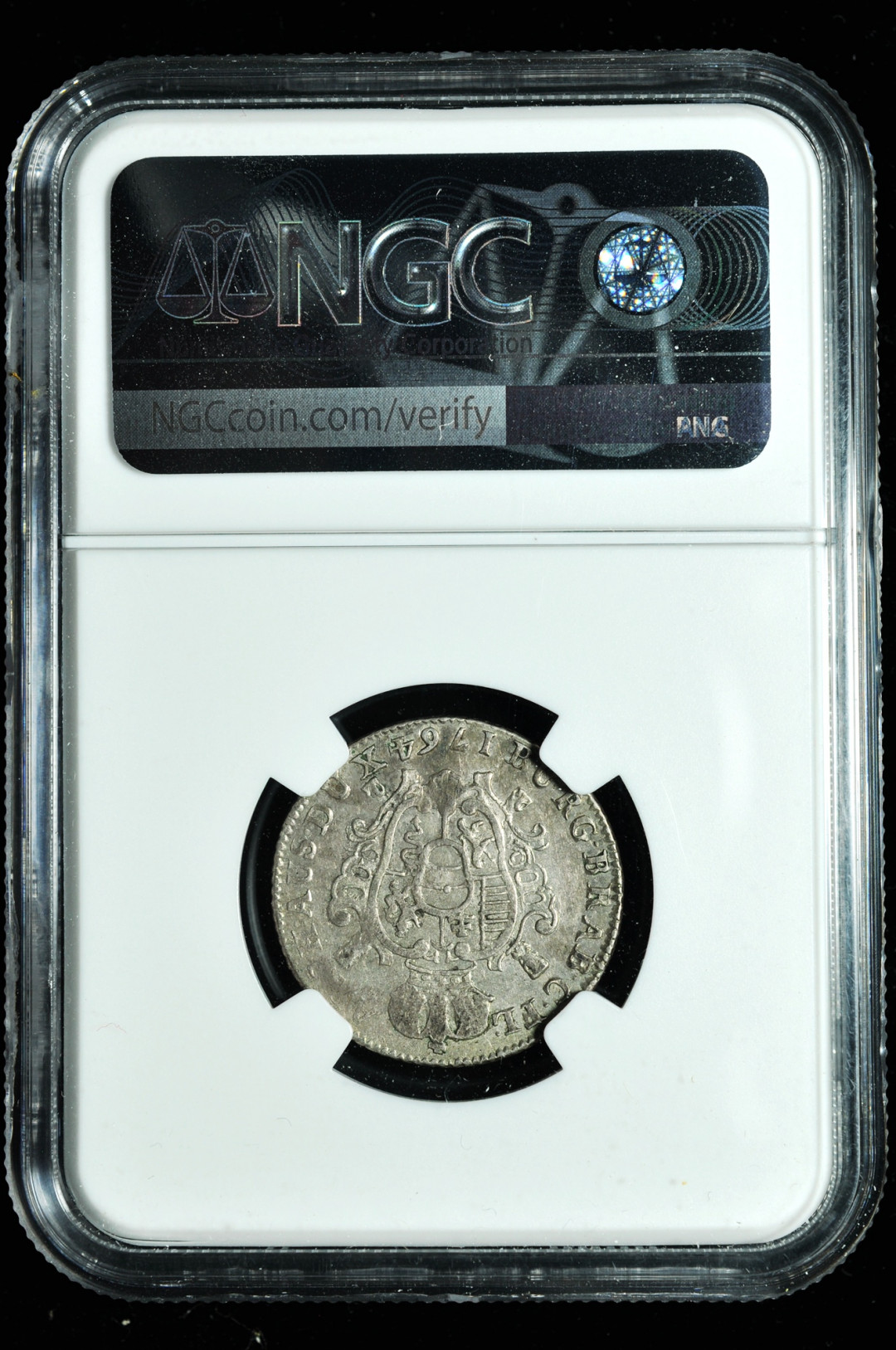 《竞宝斋》钱币微拍-第2场（0佣金包邮） NGC AU50 奥属尼德兰狮子拿刀1ESC  银币