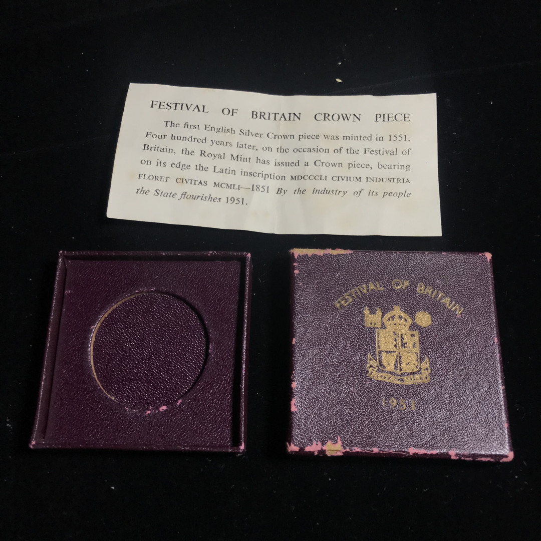 《竞宝斋》钱币微拍-第2场（0佣金包邮） 英国1951年镍马克克朗硬币（带原盒证书）ngc pl64 