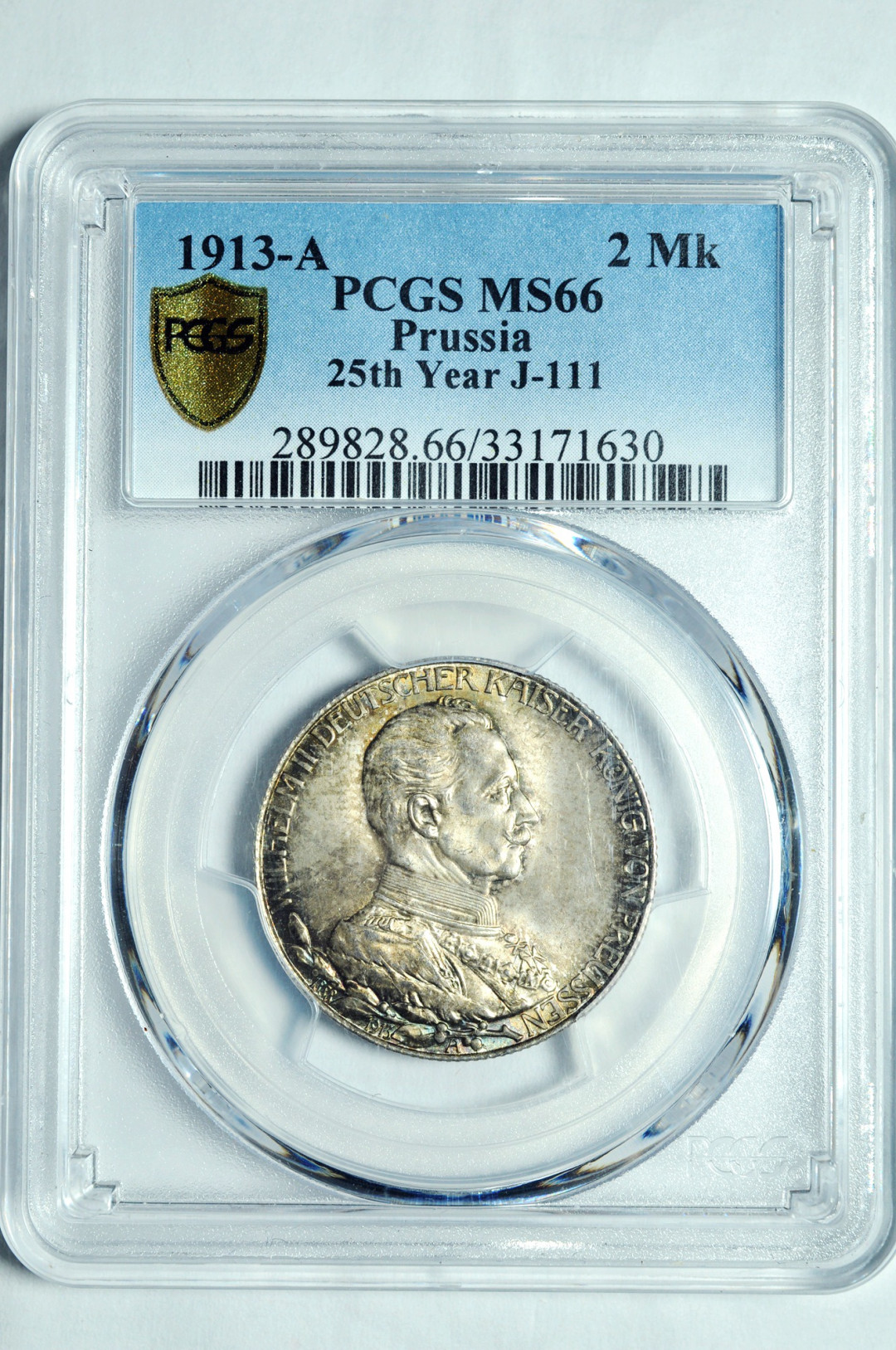 《竞宝斋》钱币微拍-第2场（0佣金包邮） PCGS MS66德国普鲁士1913年2马克  银币