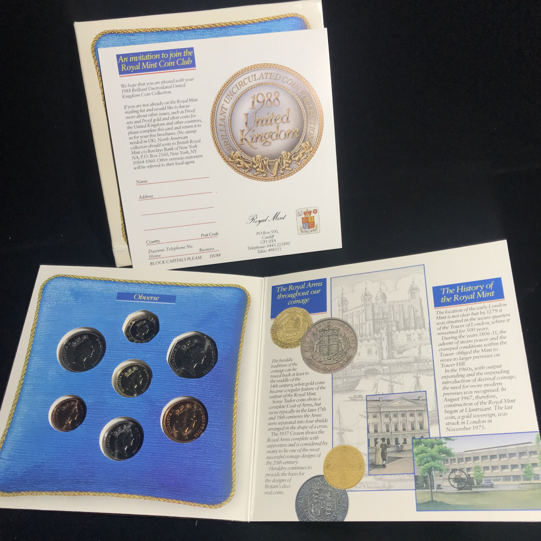 《竞宝斋》钱币微拍-第2场（0佣金包邮） 英国套币1988年