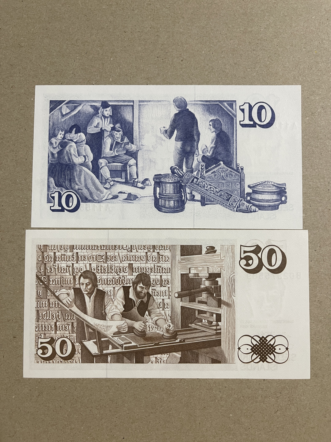 《张总收藏》34期—外币大集 冰岛10、50克朗 UNC 1961年版本